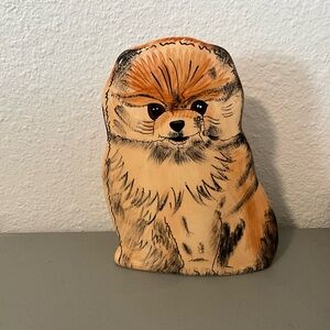Dogs by Nina Lyman Pomeranian Hand-painted Ceramic Vase